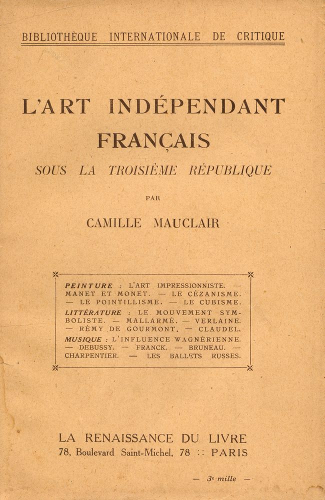『L'Art Indépendant Français : SOUS LA TROISÈME RÉPUBLIQUE』 1