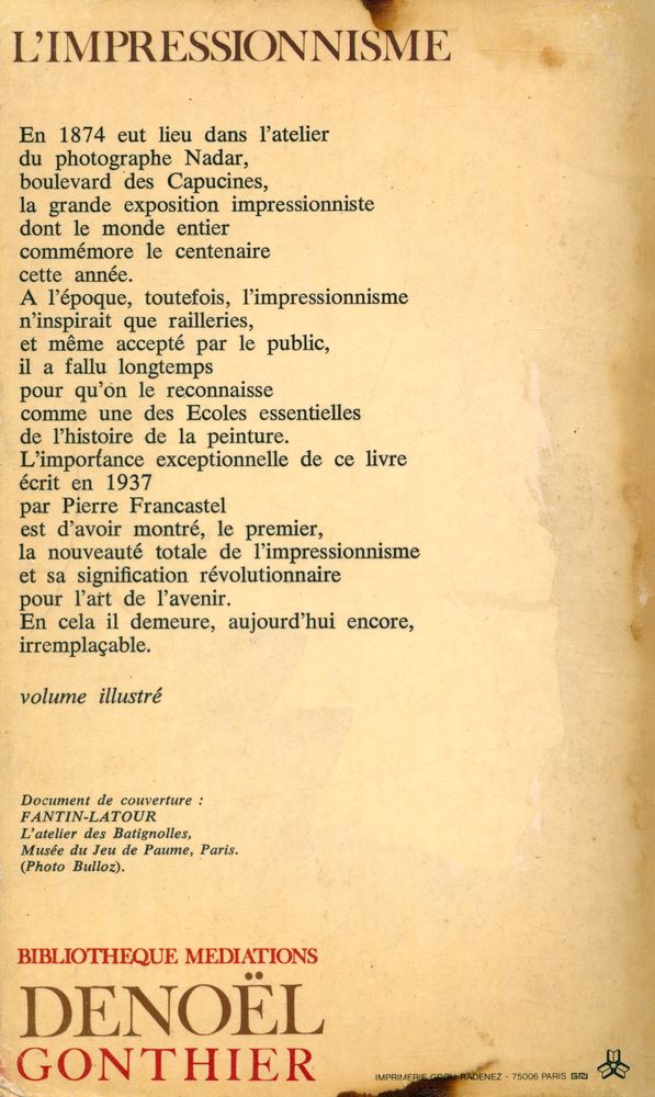 『L'IMPRESSIONNISME : Manet. Monet. Cézanne. Renoir. Gaugin. Van Gogh. Degas. Seurat』 3