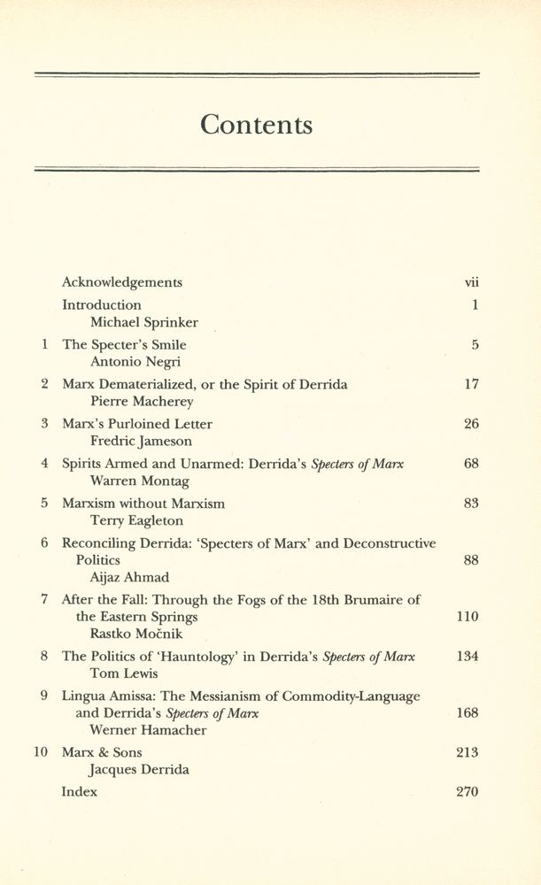 『GHOSTLY DEMARCATIONS : A SYMPOSUM ON JACQUES DERRIDA'S SPECTERS OF MARX』 2