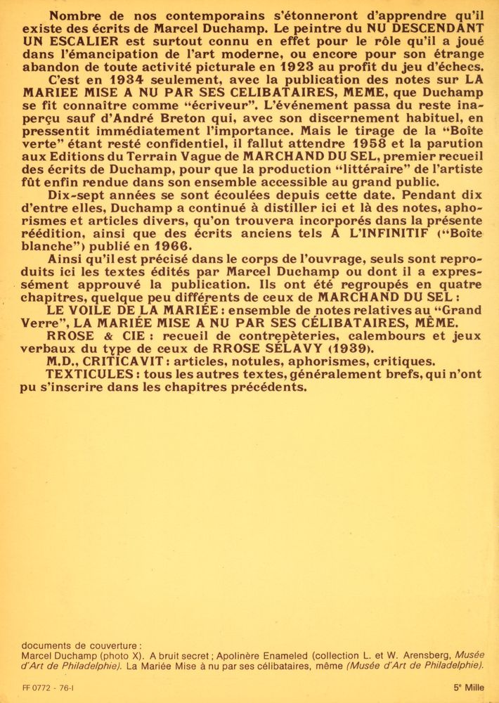 『DUCHAMP DU SIGNE Ecrits』 6