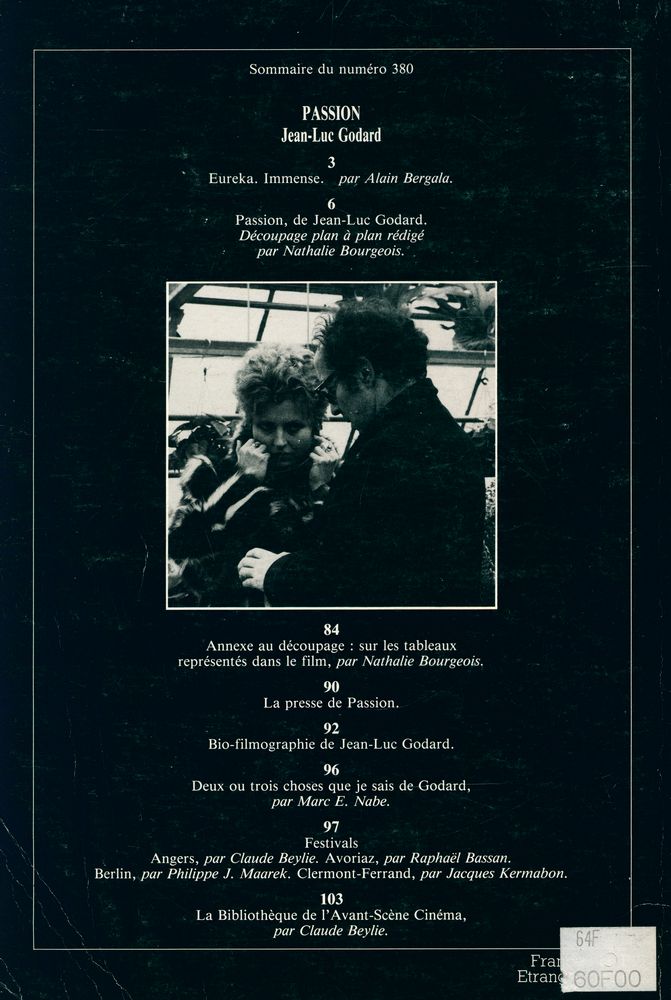 『l'avant - scène CINEMA』 N° 380, Avril 1989 3
