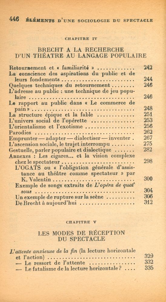 『Eléments d'une sociologie du spectacle』 5