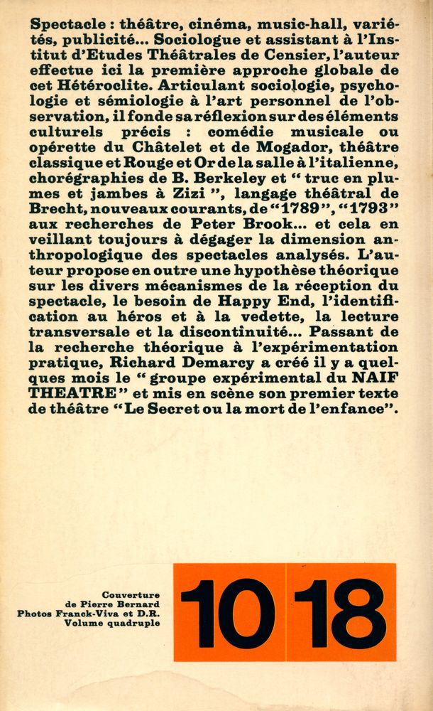 『Eléments d'une sociologie du spectacle』 7
