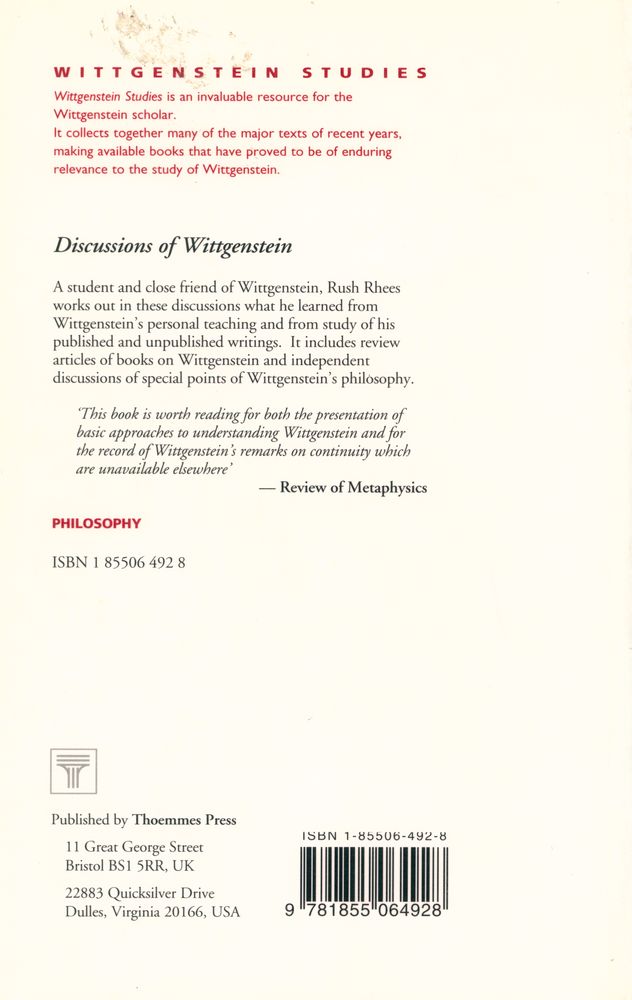 『Discussions of Wittgenstein』 3