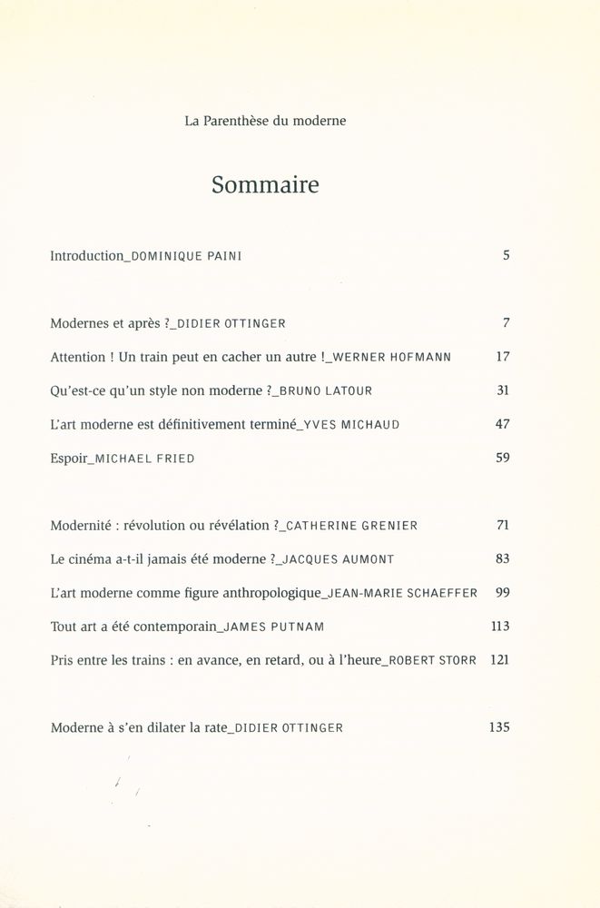 『La Parenthèse du moderne』 2