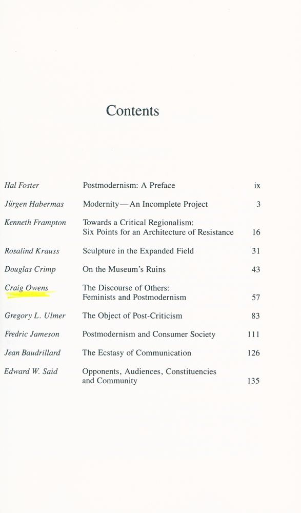 『The Anti-Aesthetic : ESSAYS ON POSTMODERN CULTURE』 2