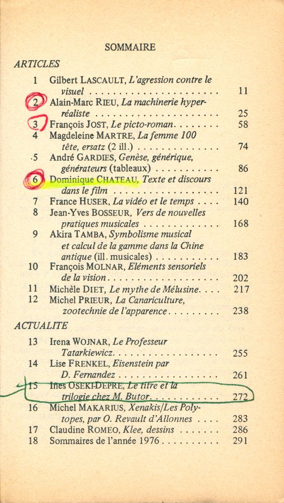 『Revue d'Esthétique』 n.4/1976 2