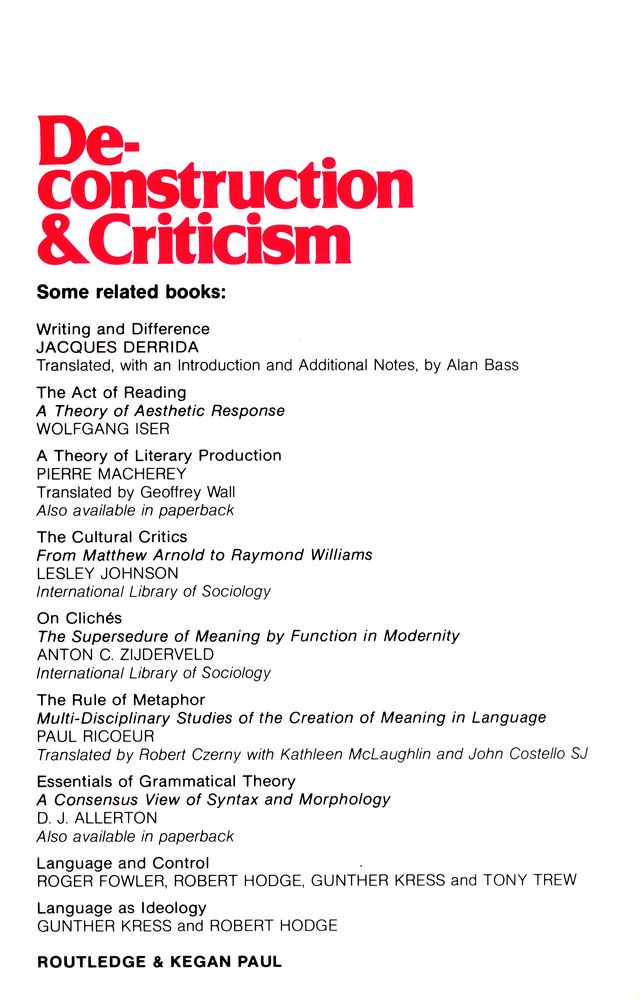 『Deconstruction & criticism』 3