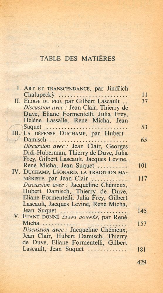 『Duchamp : Colloque de Cerisy』  2