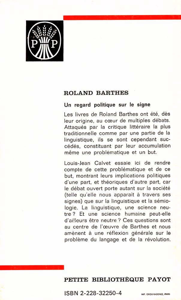 『RORALND BARTHES : un regard politique sur le signe』 4