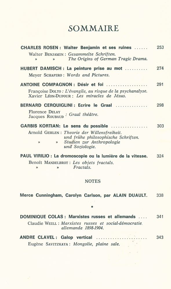 『CRITIQUE』 N° 370 MARS 1978 2