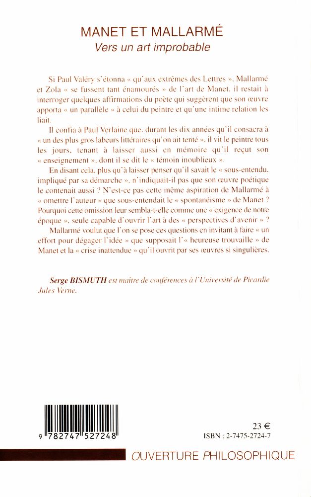 『MANET ET MALLARMÉ : Vers un art improbable』 3