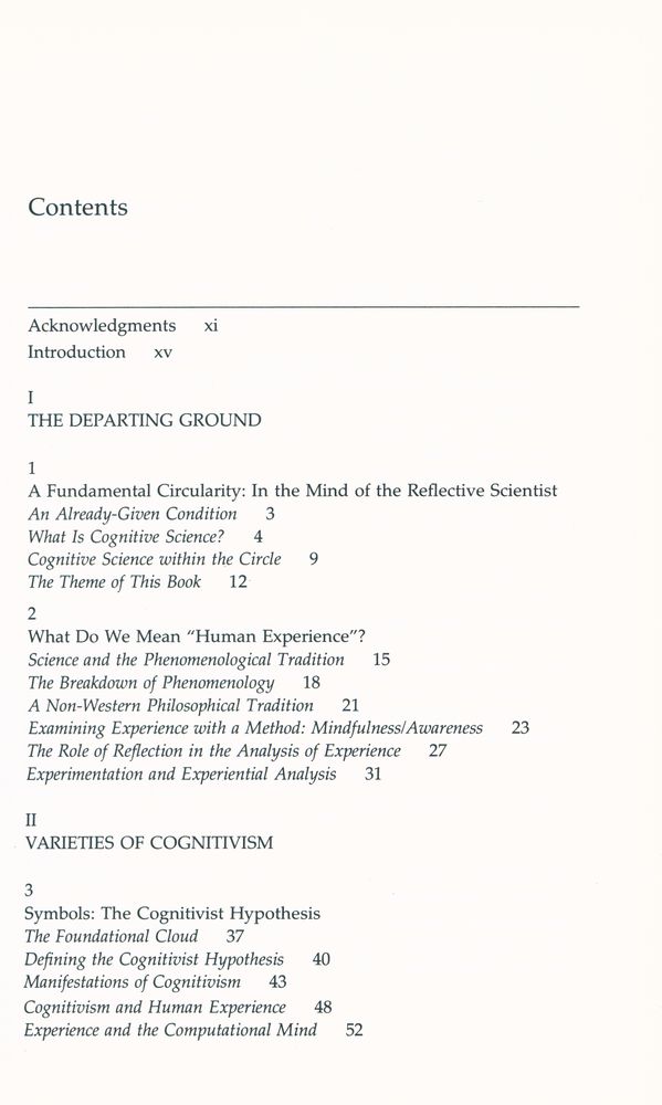 『The Embodied Mind : Cognitive Science and Human Experience』 2