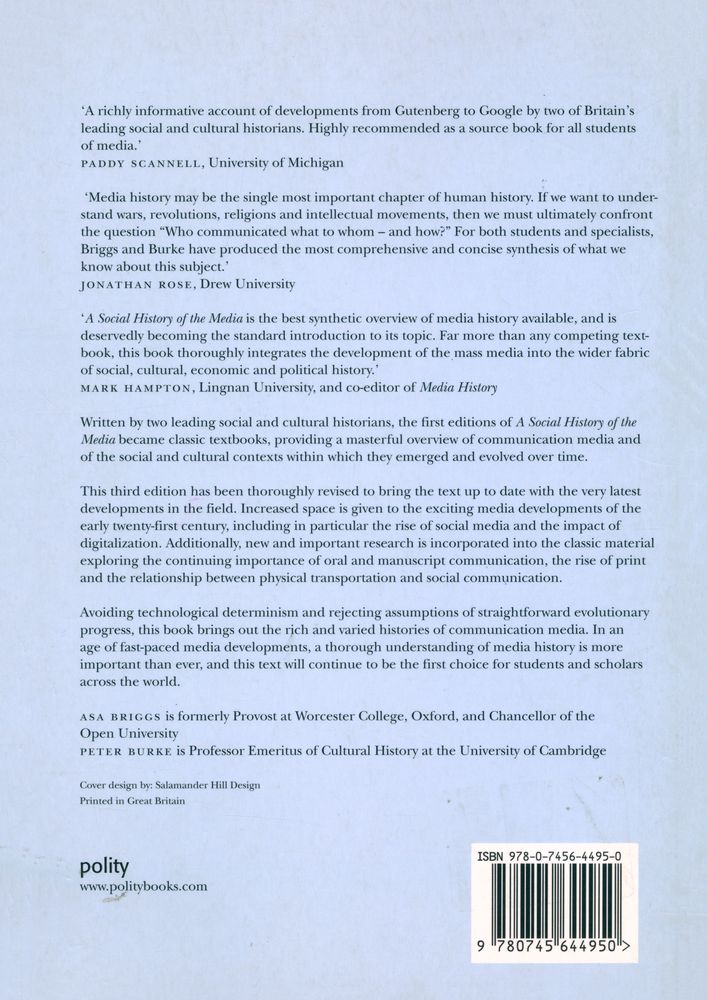 『A SOCIAL HISTORY OF THE MEDIA : From Gutenberg to the Internet』 3