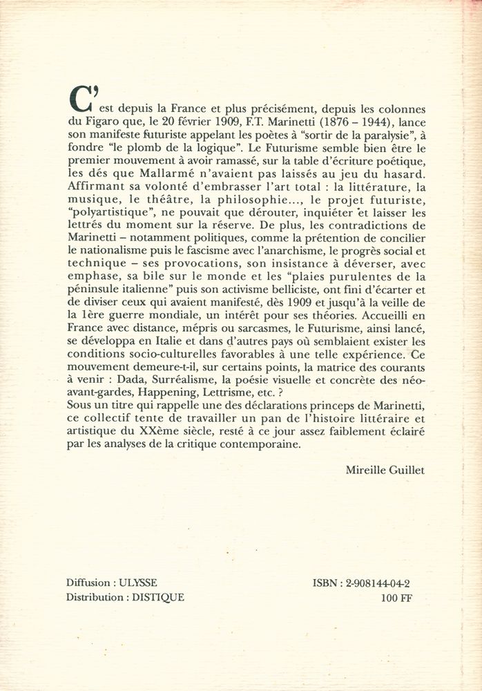 『Les assassins du clair de lune : questions sur le Futurisme italien』 3