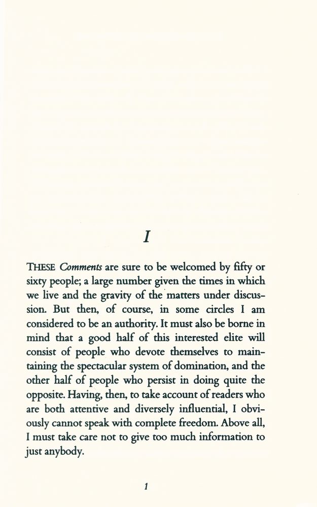 『COMMENTS ON THE SOCIETY OF THE SPECTACLE』 2