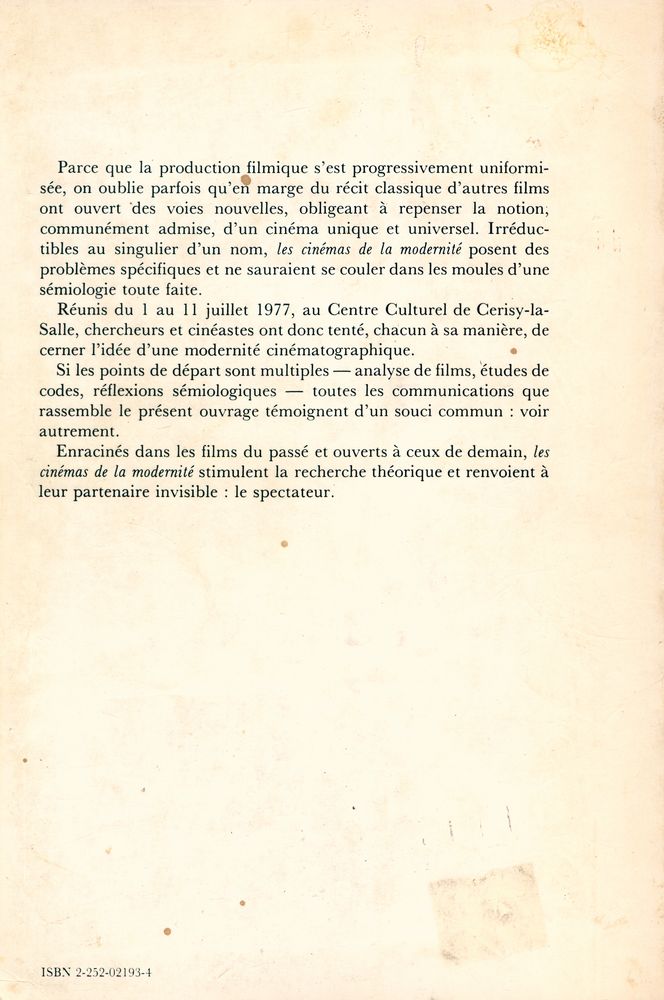 『CINÉMAS DE LA MODERNITÉ : FILMS, THÉORIE』 3