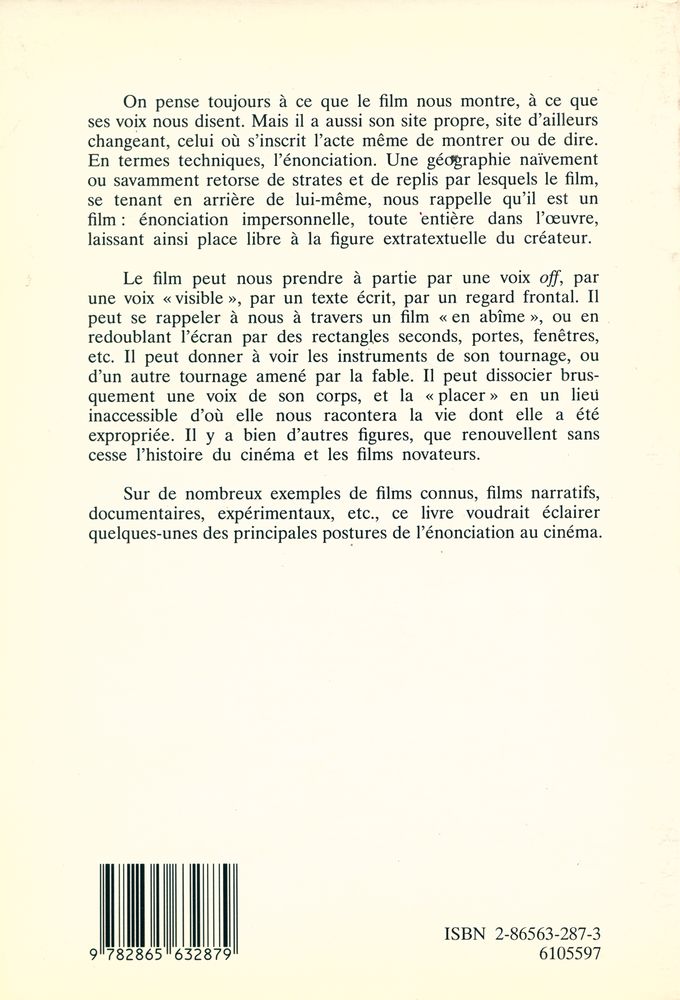 『L'ENONCIATION IMPRESONNELLE OU LE SITE DU FILM』 3