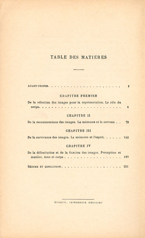 『MATIÈRE ET MÉMOIRE : ESSAI SUR LA RELATION DU CORPS A L'ESPRIT』 2