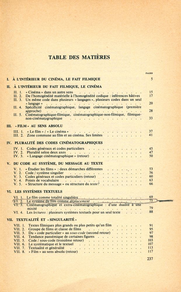 『LANGAGE ET CINEMA』 2