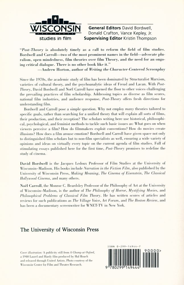 『Post - theory : reconstructing film studies』 5