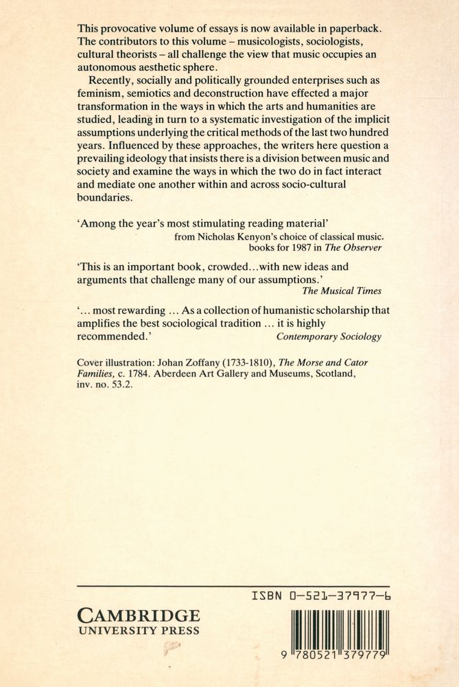 『Music and society : the politics of composition, performance and reception』 3