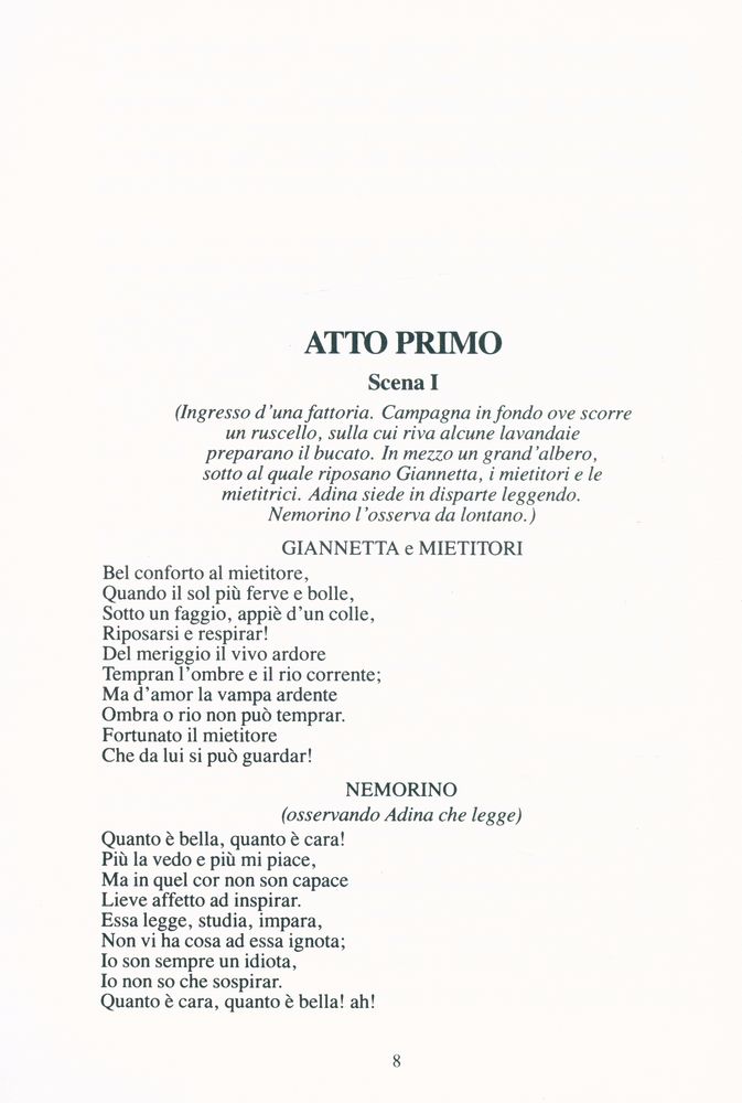 『L'ELISIR D'AMORE(The Love Potion) : Comic Opera in Two Acts』 2