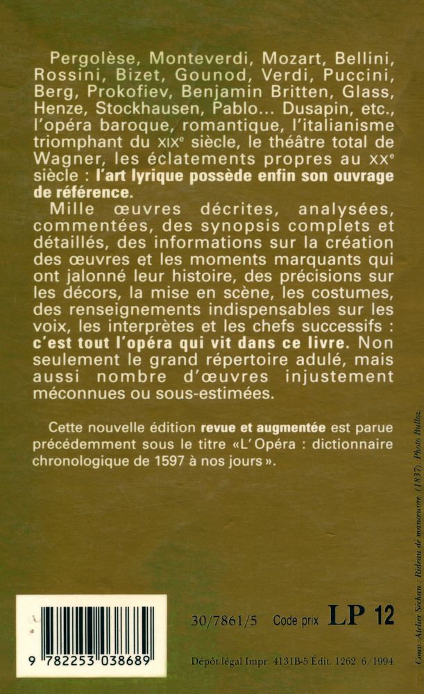 『Dictionnaire chronologique de l'Opéra de 1597 à nos jours』 3