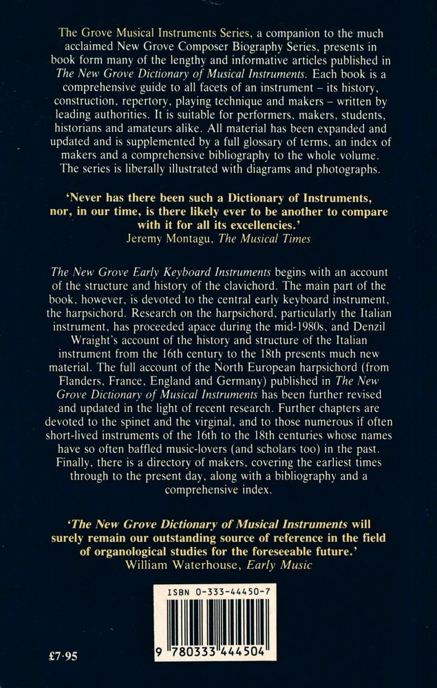 『Early keyboard instruments. - (The new Grove musical instruments series)』 4
