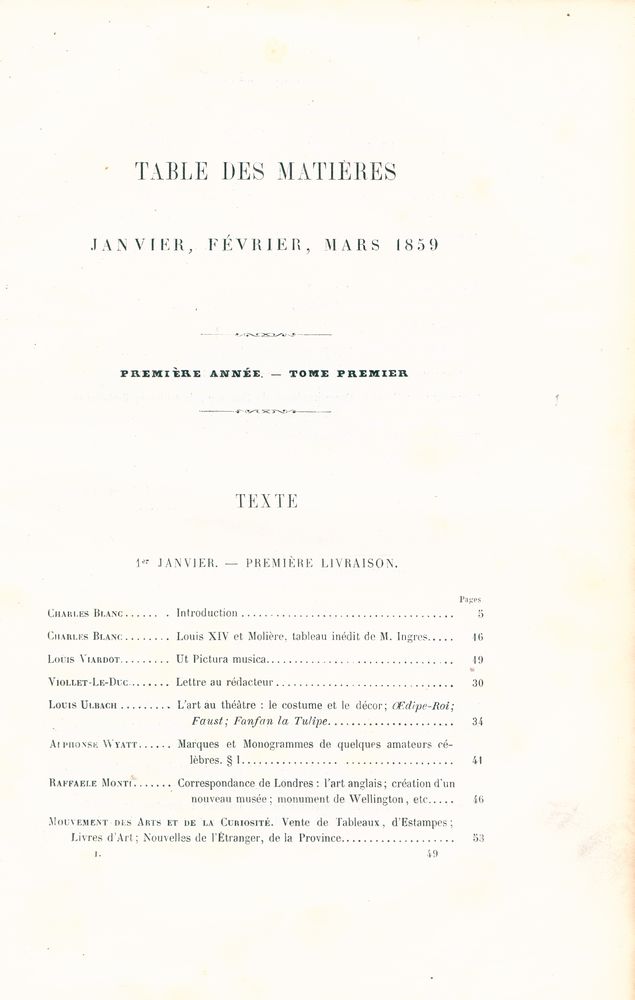 『GAZETTE des BEAUX - ARTS 1 : Courrier Européen de L'ART et de la CURIOSITÉ』 2