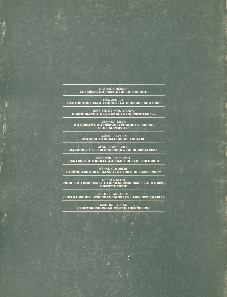 『l'écrit - voir : revue d'histoire des arts』 11/1988 3