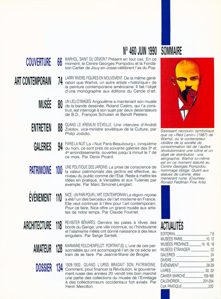『CONNAISSANCE des Arts』 N° 460 JUIN 1990 2