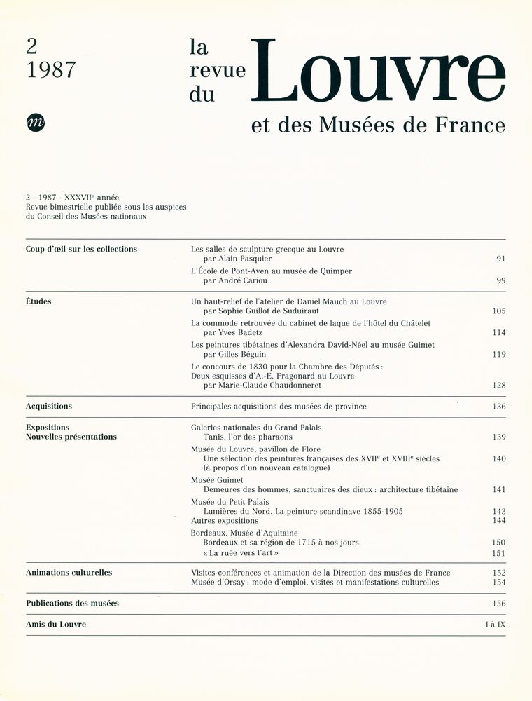 『la revue du Louvre et des Musées de France』 2 1987 2