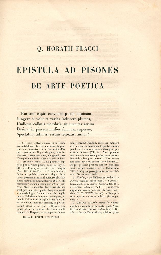 『HORACE : ART POÉTIQUE』 2