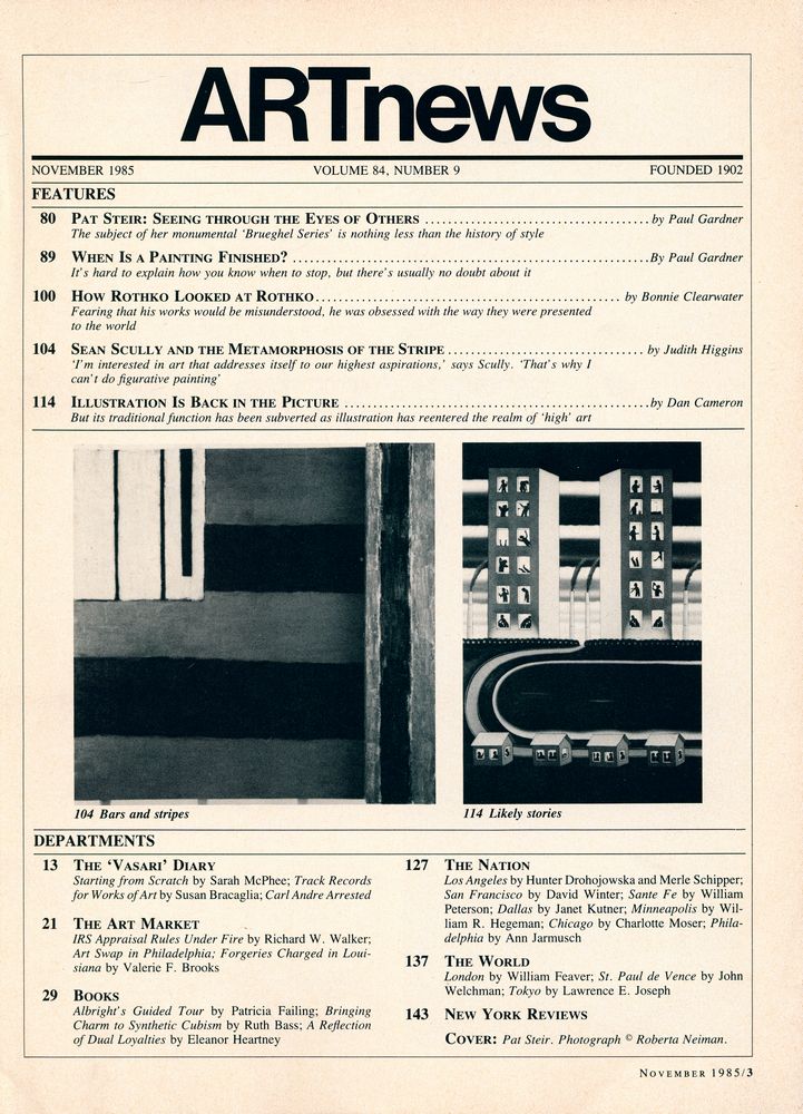 『ARTnews』 November 1985 Volume 84 Number 9 2
