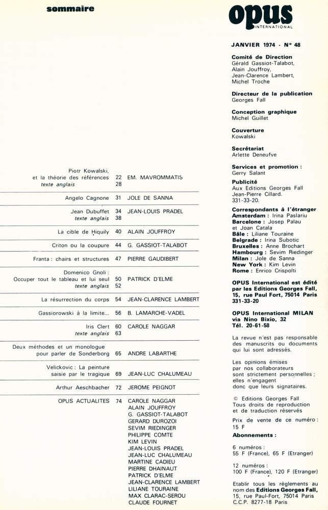 『OPUS International』 1974 48 2