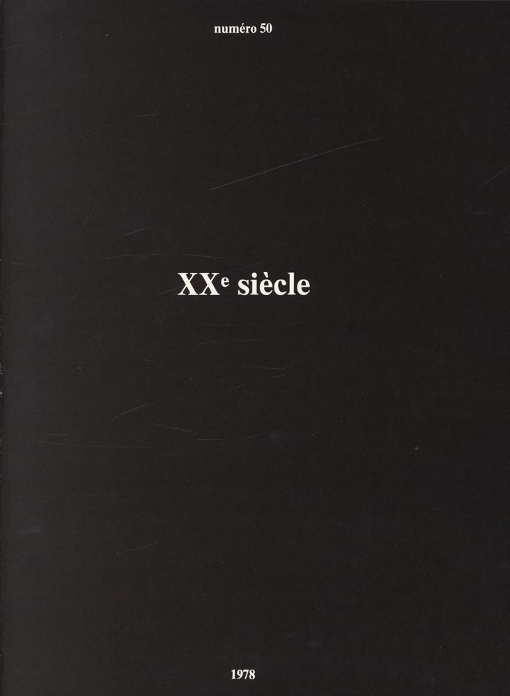 『XXe siècle N° 50 - PANORAMA 78* : ITALIE 78』 2