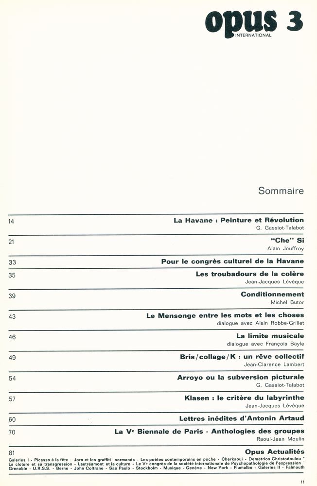 『OPUS INTERNATIONAL』 3 Octobre 1967 2