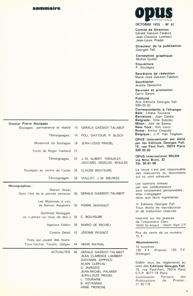 『OPUS INTERNATIONAL』 57 OCTOBRE 1975 2