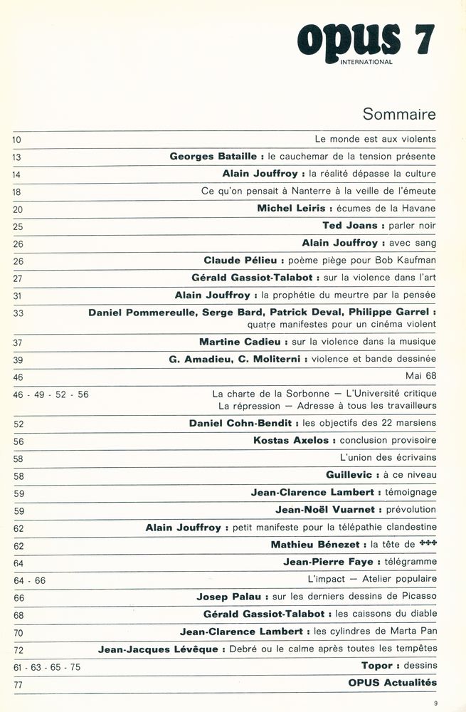 『OPUS INTERNATIONAL』 7 Juin 1968 2