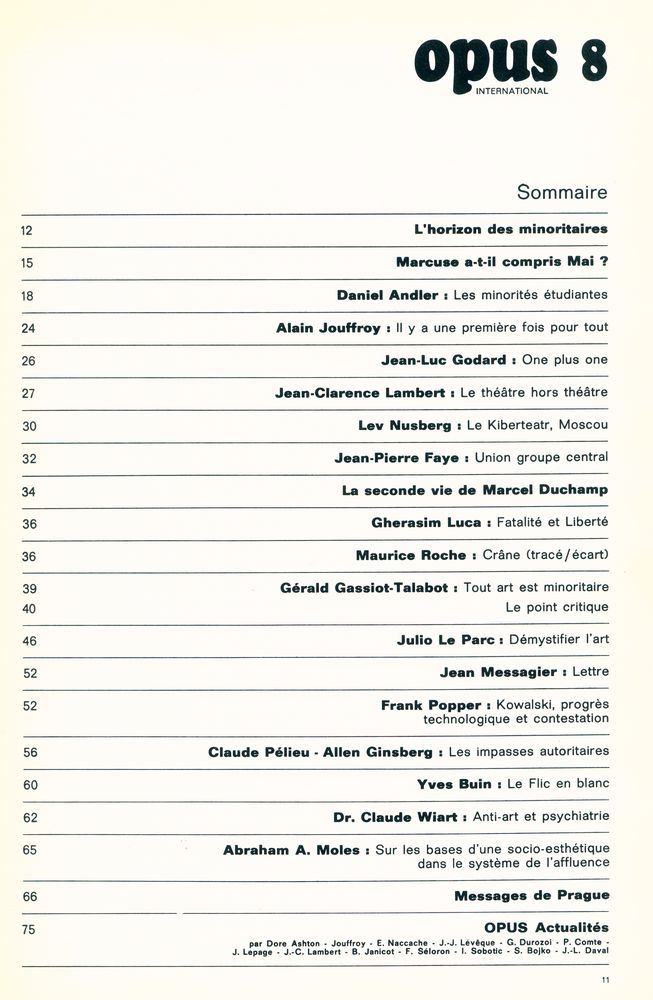 『OPUS INTERNATIONAL』 8 Octobre 1968 2
