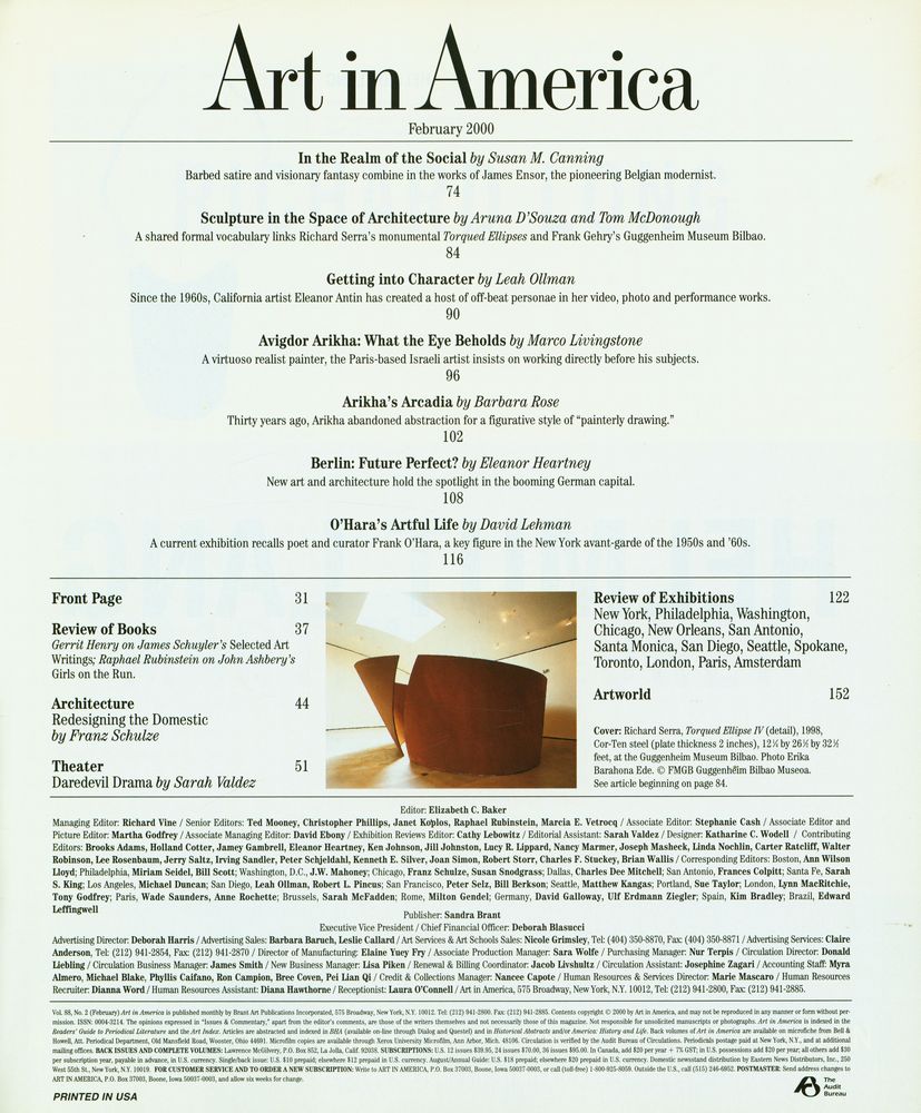 『Art in America』 February 2000 2