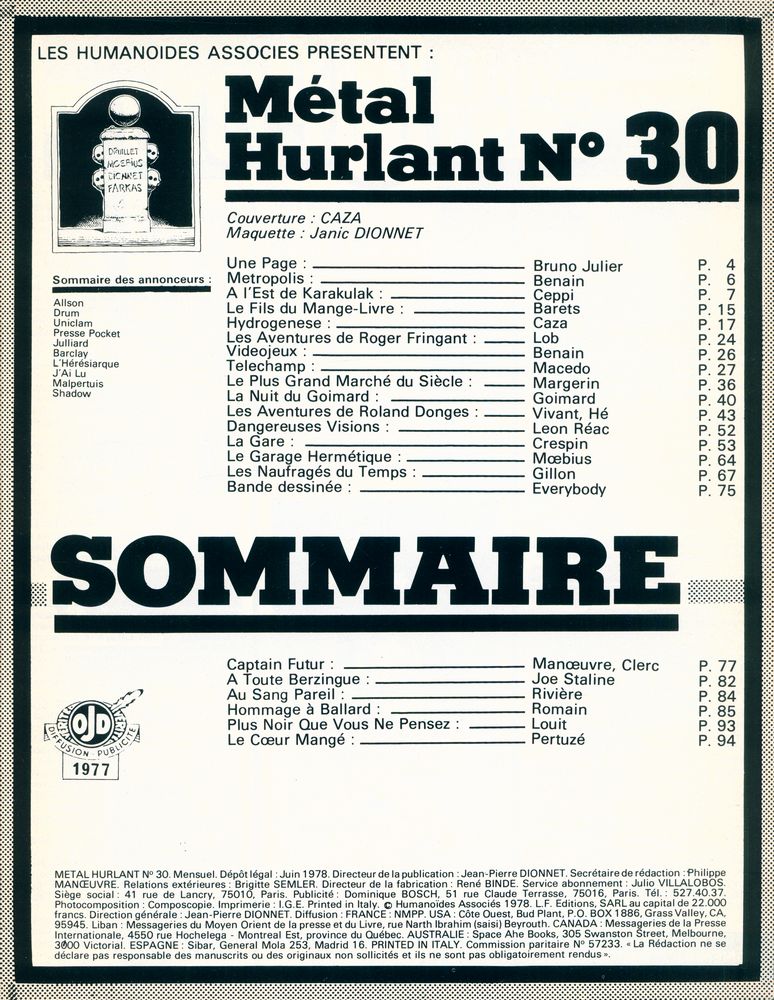 『Métal Hurlant』 N° 30 2