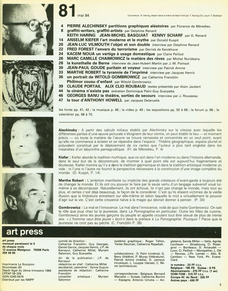 『art press』 81 mai 1984 2