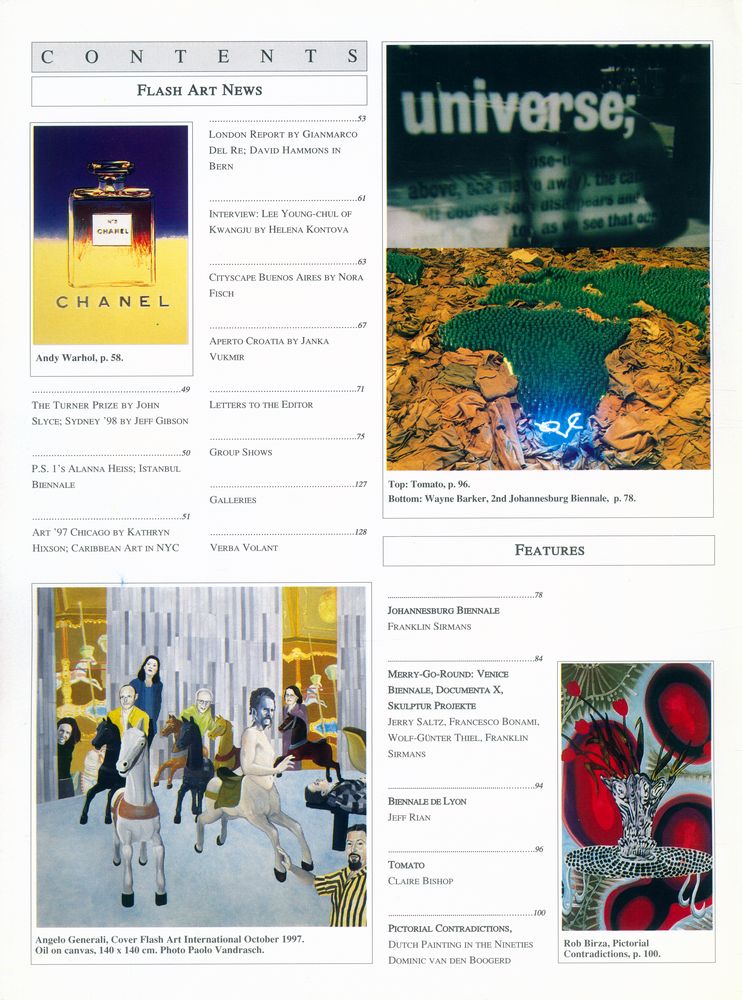 『Flash Art International』 Vol. XXX. No. 196 October 1997 2