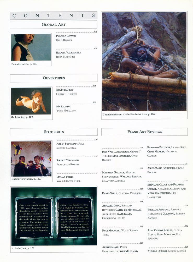 『Flash Art International』 Vol. XXX. No. 196 October 1997 3