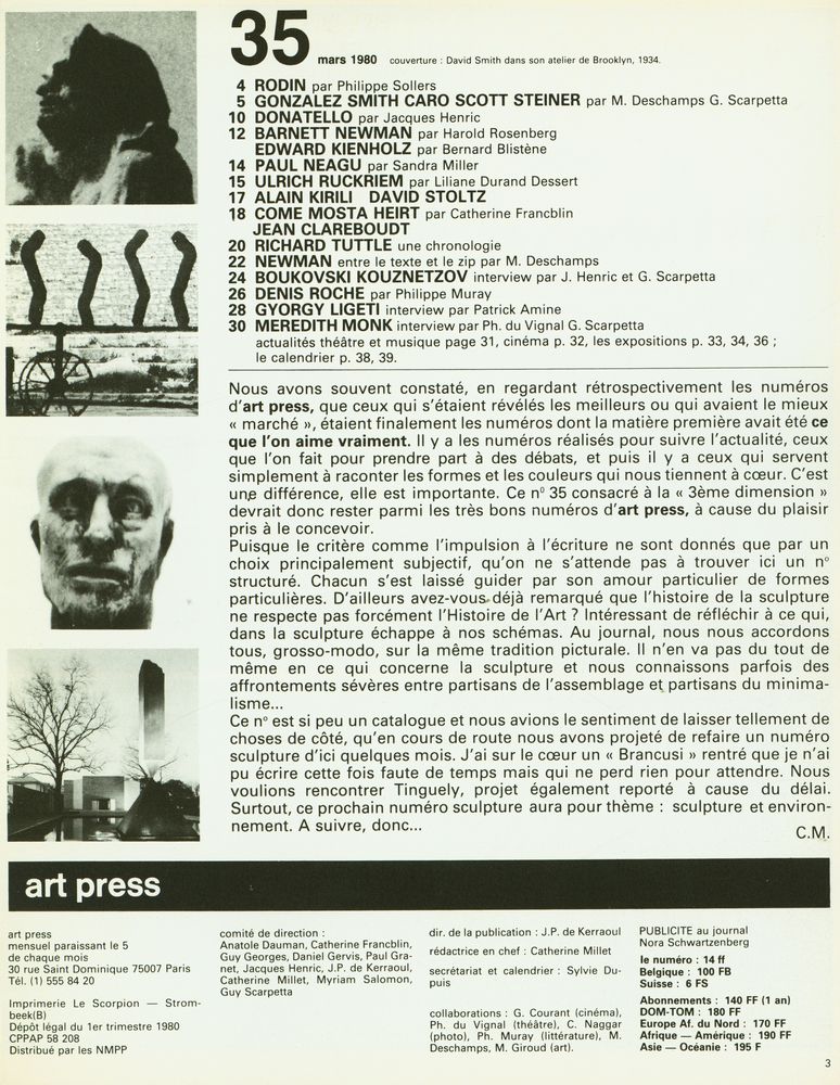 『art press』 35 MARS 1980 2