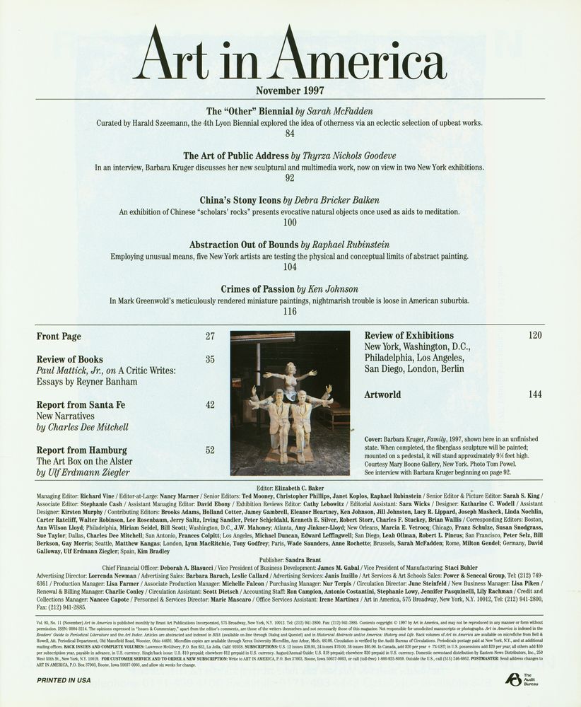 『Art in America』 November 1997 N°11 2