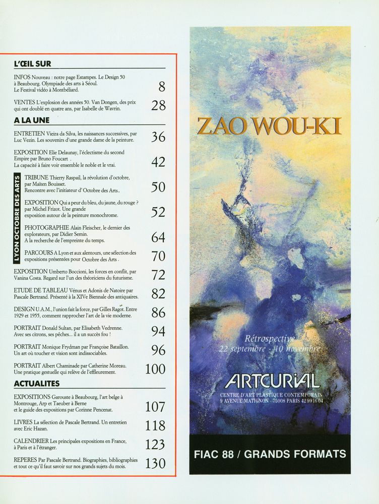 『Beaux Arts Magazine』 N° 61 OCTOBRE 1988 3