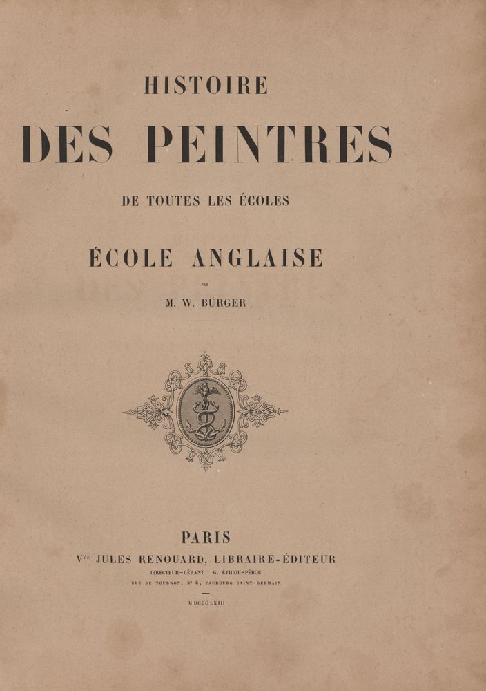 『HISTOIRE DES PEINTURES DE TOUTES LES ÉCOLES : ÉCOLE ANGLAISE』 1